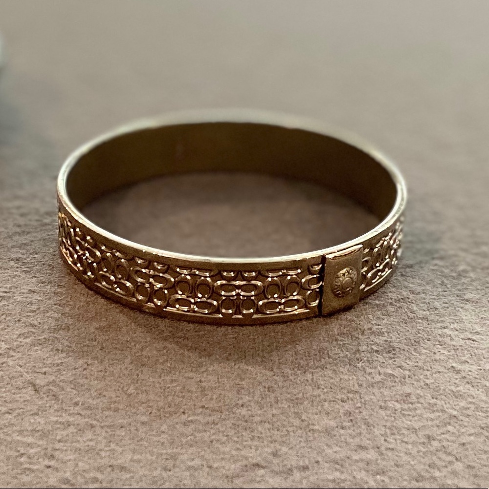 Silver toned Coach Bracelet